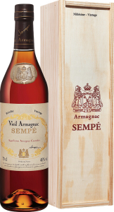 Арманьяк Armagnac Sempe, Millesime, Armagnac AOC, 1992, wooden box, 0.7 л