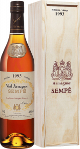 Арманьяк Armagnac Sempe, Millesime, Armagnac AOC, 1993, wooden box, 0.7 л