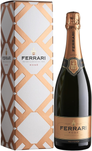 Игристое вино Ferrari, Rose Brut, Trento DOC, gift box