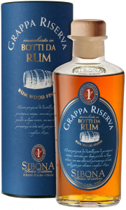 Граппа Sibona, Grappa Riserva Rum Wood Finish, in tube, 0.5 л