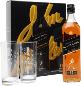 Виски "Black Label", with 2-glass box, 0.7 л
