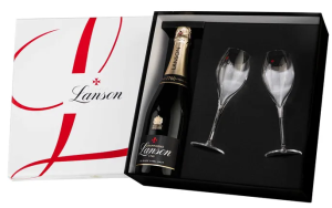 Шампанское Le Black Création 257 Brut в подарочной упаковке, Lanson с 2 бокалами