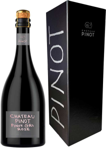 Игристое вино Chateau Pinot, Pinot Gri Rose Extra Brut, gift box