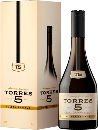 Бренди Torres 5 Solera Reserva, gift box, 0.7 л