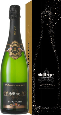 Игристое вино Wolfberger, Cremant dAlsace AOC Pinot Gris, 2019, gift box