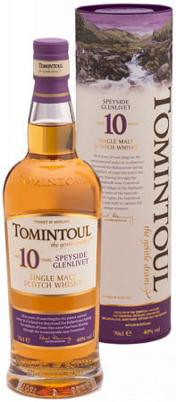 Виски Tomintoul Speyside Glenlivet Single Malt Scotch Whisky 10 YO (gift box) 0.7 л