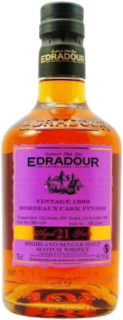 Виски "Edradour" 21 Years Old, Bordeaux Cask Finish, 1999, 0.7 л