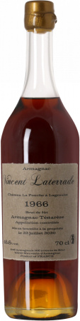 Арманьяк Fitte et Laterrade, Chateau la Pouche a Lagraulet, Armagnac Tenareze AOC, 1966, 0.7 л