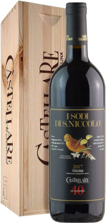 Вино Castellare di Castellina, "I Sodi di San Niccolo", Toscana IGT, 2017, wooden box