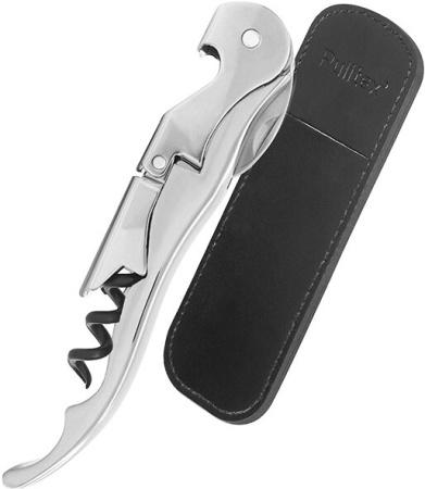 Штопор Pulltex, "Pulltaps Classic" Corkscrew, Silver, leather case