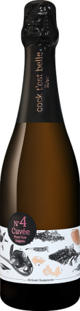 Игристое вино "Cock test belle" Cuvee №4 Pinot Noir Saignee Extra Brut, 2019