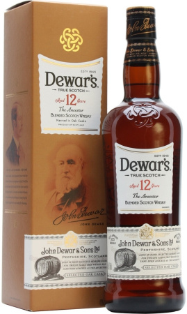 Виски "Dewars" 12 years old, in box, 1 л