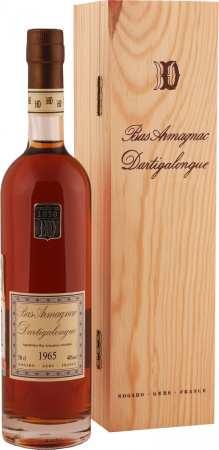 Арманьяк Dartigalongue, Bas Armagnac AOC, 1965, wooden box, 0.5 л