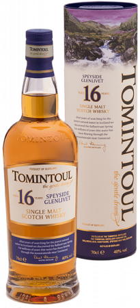 Виски Tomintoul Speyside Glenlivet Single Malt Scotch Whisky 16 YO (gift box) 0.7 л