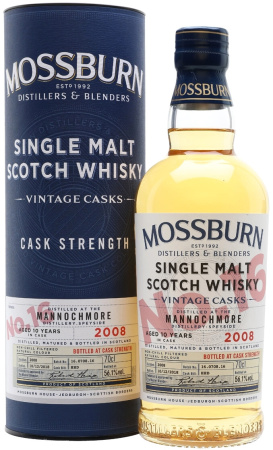 Виски Mossburn, "Vintage Casks" No.16 Mannochmore, 2008, in tube, 0.7 л