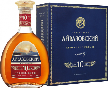 Коньяк "Айвазовский" 10-летний, в подарочной коробке, 0.5 л