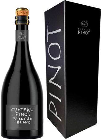 Игристое вино Chateau Pinot, Blanc de Blanc Extra Brut, gift box